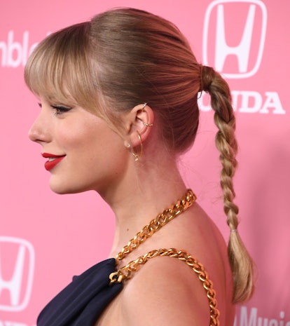 Taylor Swift rope braid with bangs