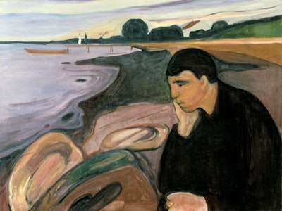 Melancholy', 1894-1895. Artist: Edvard Munch. Edvard Munch is a Norwegian born, expressionist painte...