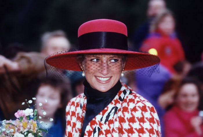 SANDRINGHAM, UNITED KINGDOM - DECEMBER 23: Diana, Princess Of Wales, Smiling On A Walkabout After A...