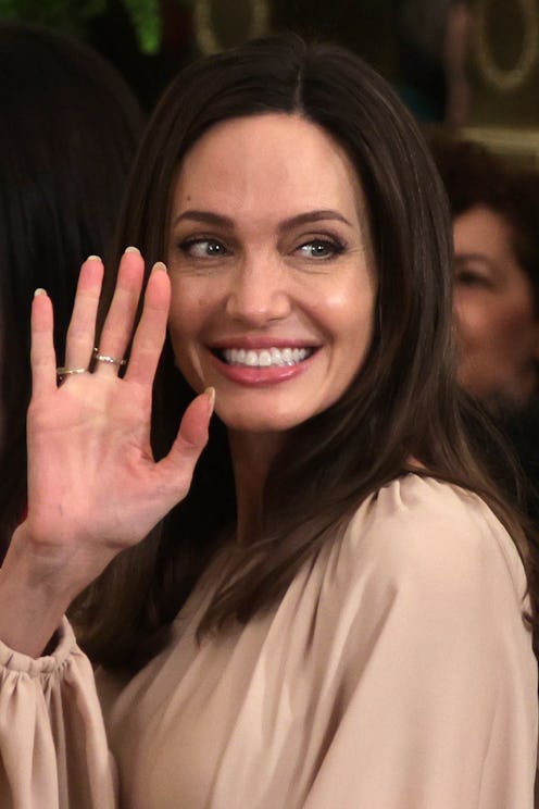 Angelina Jolie brown hair waving 2022