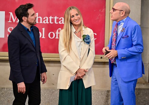 NEW YORK, NEW YORK - JULY 24: Mario Cantone, Sarah Jessica Parker and Willie Garson seen on the set...
