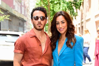 Kevin Jonas and Danielle Jonas are seen in midtown on July 17, 2023 in New York City. 