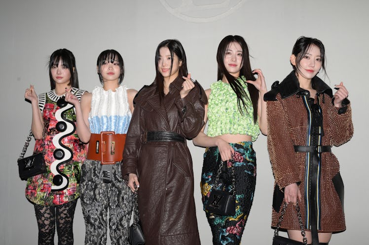 SEOUL, SOUTH KOREA - APRIL 29: K-pop girl group LE SSERAFIM attends the Louis Vuitton Pre-Fall 2023 ...