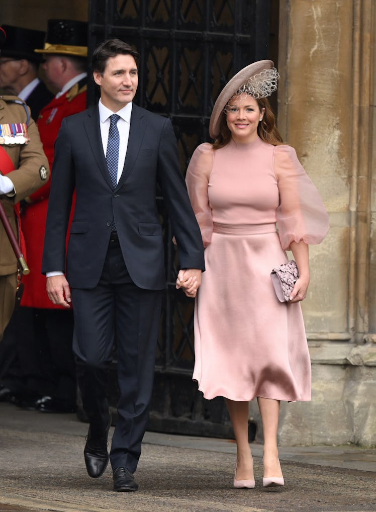 Justin Trudeau and Sophie Grégoire Trudeau arrive at Westminster Abbey for the Coronation of King Ch...