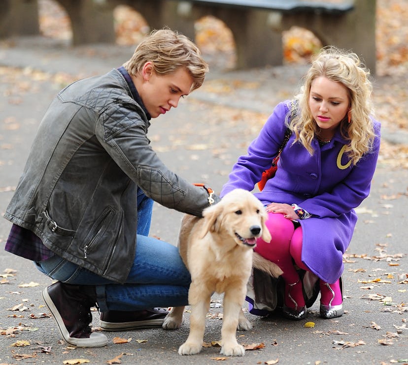 NEW YORK, NY - NOVEMBER 06: Austin Butler and AnnaSophia Robb are seen on the set of ‘The Carrie Dia…