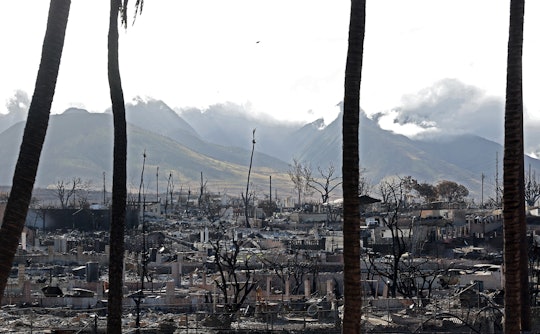 LAHAINA, HAWAII - AUGUST 16: A view of a neighborhood that was destroyed by a wildfire on August 16,...