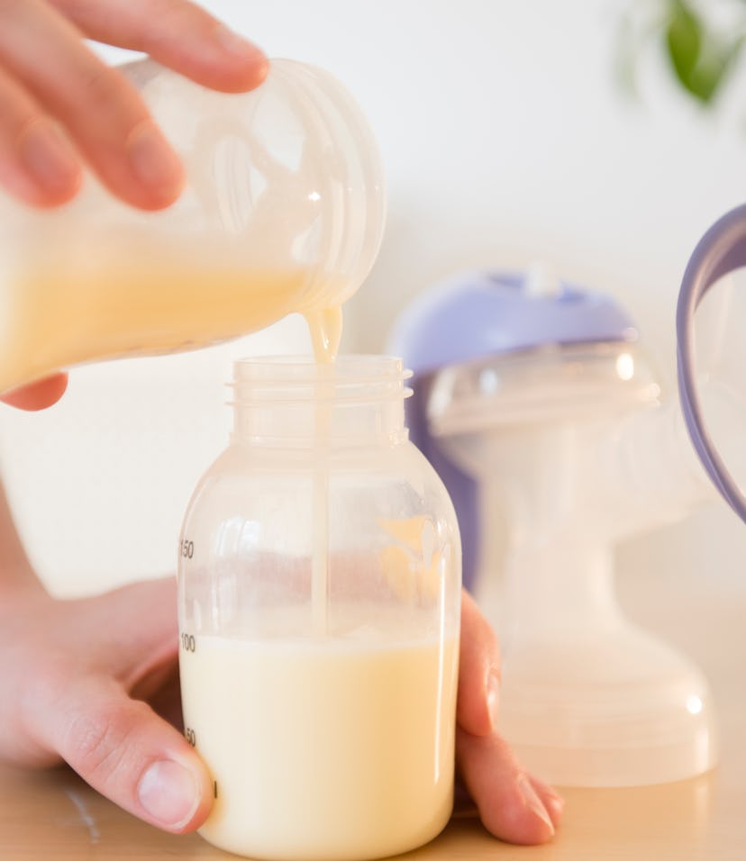 pumped breast milk in an article about mixing fresh and refridgerated milk