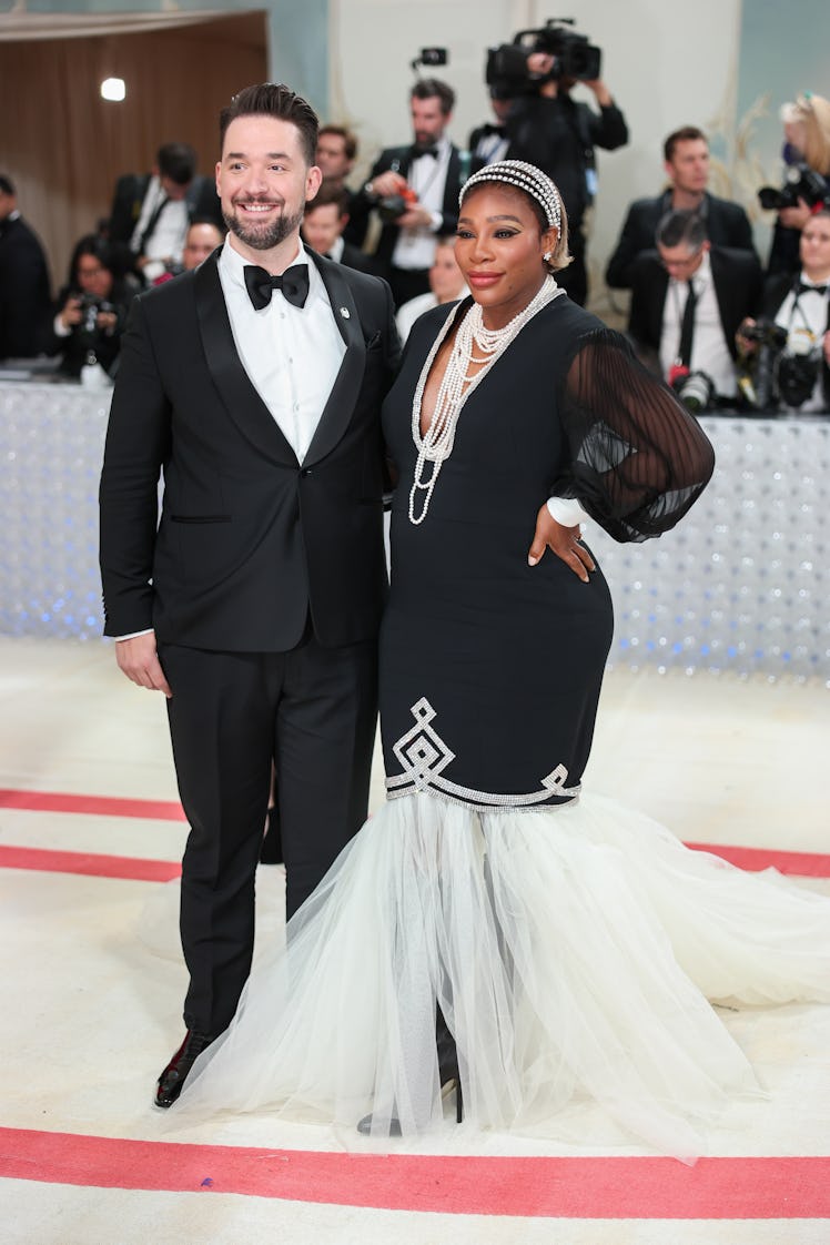 Alexis Ohanian and Serena Williams at the 2023 Met Gala: Karl Lagerfeld: A Line of Beauty held at th...