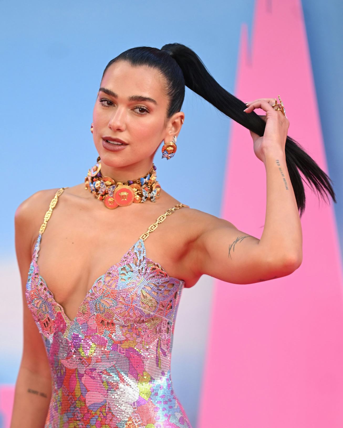 LONDON, ENGLAND - JULY 12: Dua Lipa attends the "Barbie" European Premiere at Cineworld Leicester Sq...