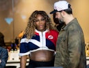Serena Williams and husband Alexis Ohanian prior to the Leagues Cup match between Cruz Azul and Inte...
