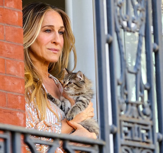 Sarah Jessica Parker is seen at the film set of the 'And Just Like That' TV Series on March 07, 2023...