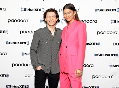NEW YORK, NEW YORK - DECEMBER 10: Tom Holland and Zendaya attend SiriusXM's Town Hall with the cast ...