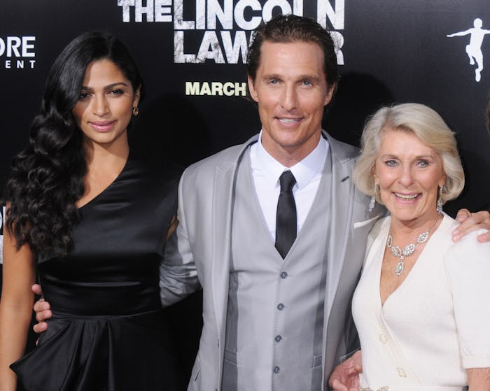 HOLLYWOOD, CA - MARCH 10: Camila Alves, Matthew McConaughey and mom Mary Kathleen McCabe arrive at t...