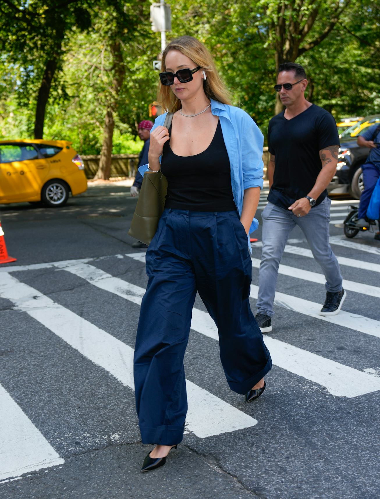 NEW YORK, NEW YORK - AUGUST 23: Jennifer Lawrence is seen on August 23, 2023 in New York City. (Phot...