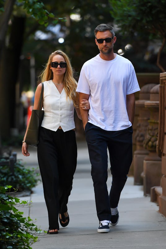 NEW YORK, NEW YORK - AUGUST 22: Jennifer Lawrence and Cooke Maroney seen out and about in Manhattan ...