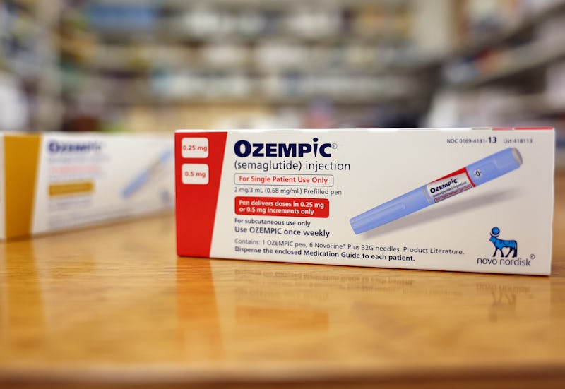 LOS ANGELES, CALIFORNIA - APRIL 17: In this photo illustration, boxes of the diabetes drug Ozempic r...