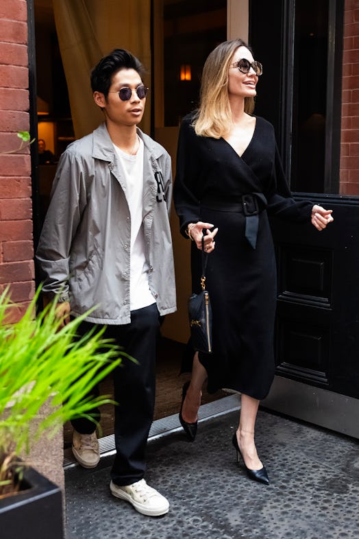 Angelina Jolie with blonde hair and son Pax 2023