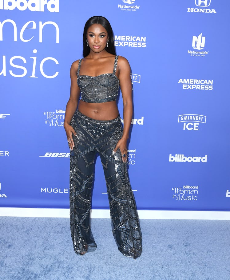 Coco Jones arrives at the 2023 Billboard Women In Music at YouTube Theater on March 01, 2023.