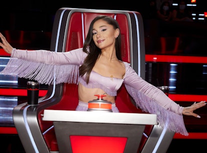 THE VOICE -- Battle Rounds Episode 2107 -- Pictured: Ariana Grande -- (Photo by: Trae Patton/NBC/NBC...