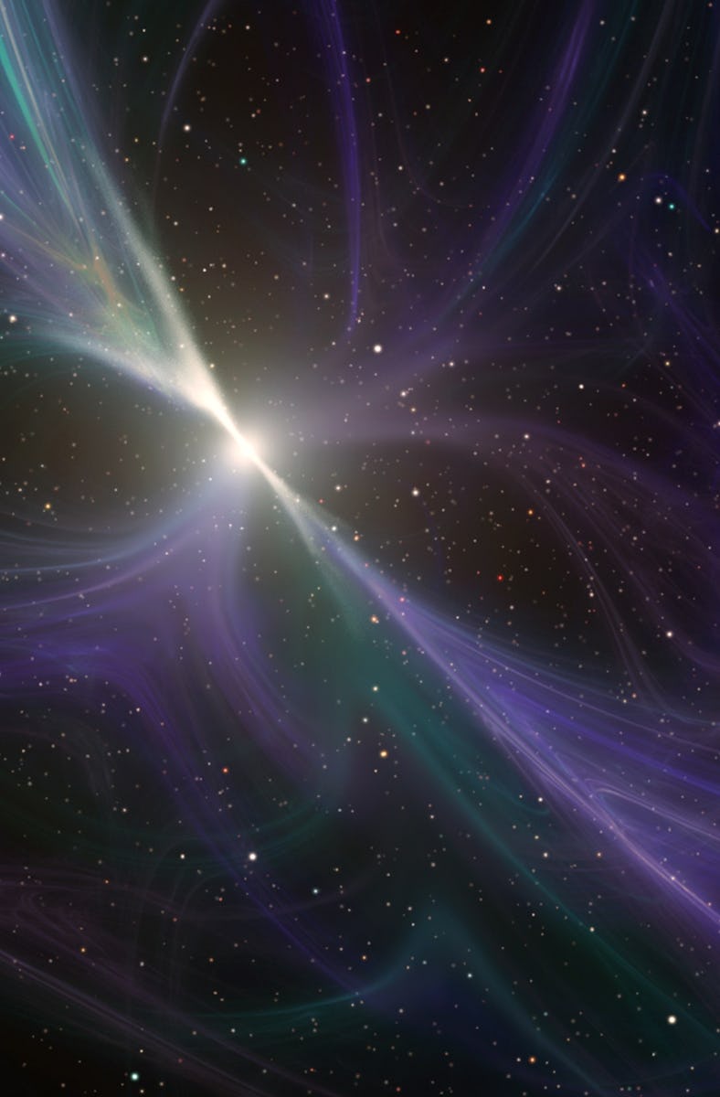 An artist's concept depicting the pulsar planet system. (Photo by: Photo12/Universal Images Group vi...