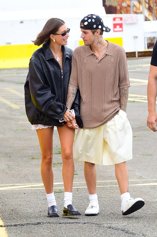 Hailey Bieber and Justin Bieber are seen on August 29, 2023 in New York City.