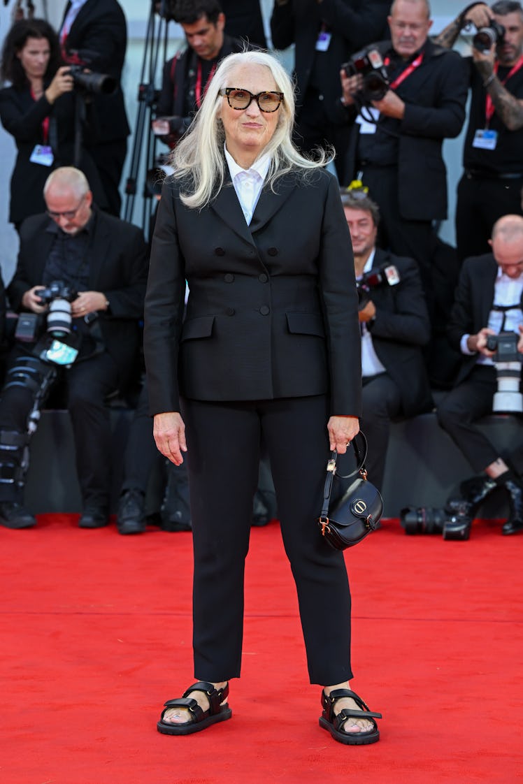 Jane Campion attends the opening red carpet at the 80th Venice International Film Festival at  on Au...