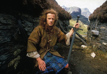 Christophe Lambert joue Robert Heart dans 'Highlander', en juin 1985, Royaume-Uni. (Photo by Georges...