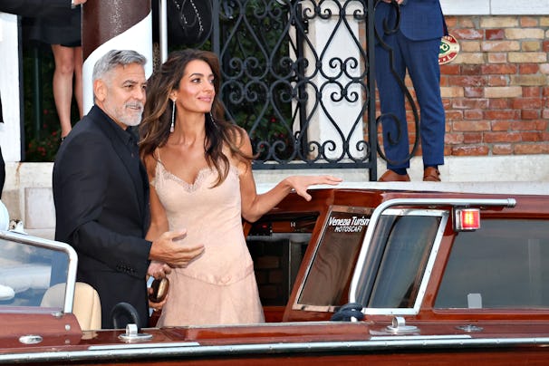 George Clooney and Amal Clooney are seen on August 31, 2023 in Venice, Italy.