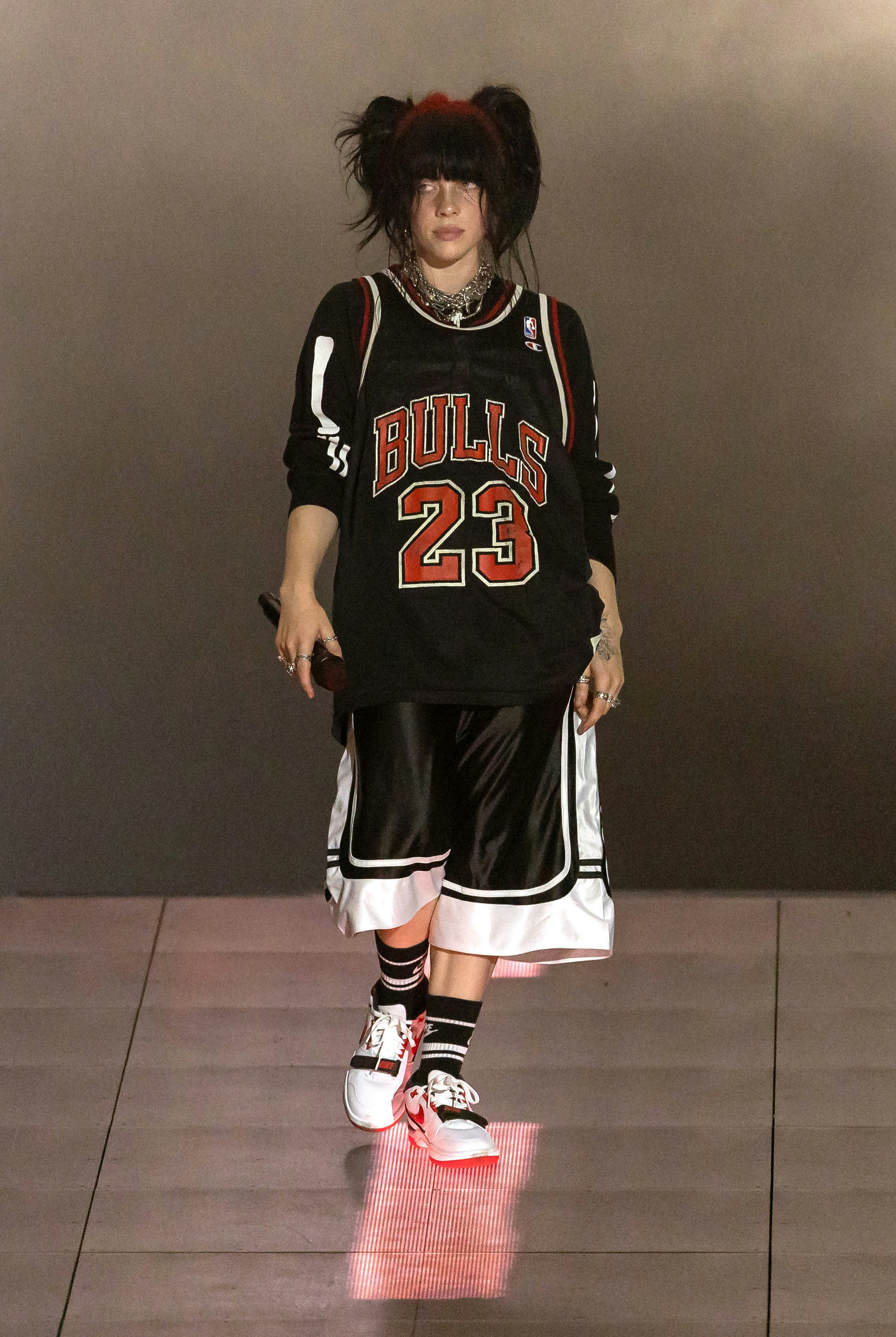 Billie Eilish Red and Black Jersey