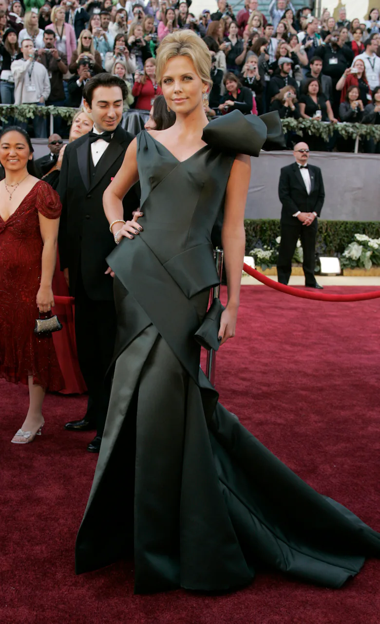 charlize theron green dress Charlize Theron Slays 2020 Golden Globes Red Carpet in Sexy One-Shoulder Gown: Pics