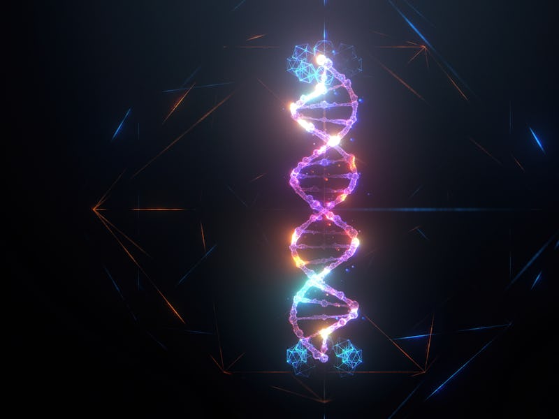 DNA structure on black background design element