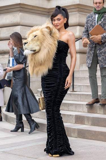 Kylie Jenner attends the Schiaparelli Haute Couture Spring Summer 2023 show as part of Paris Fashion...