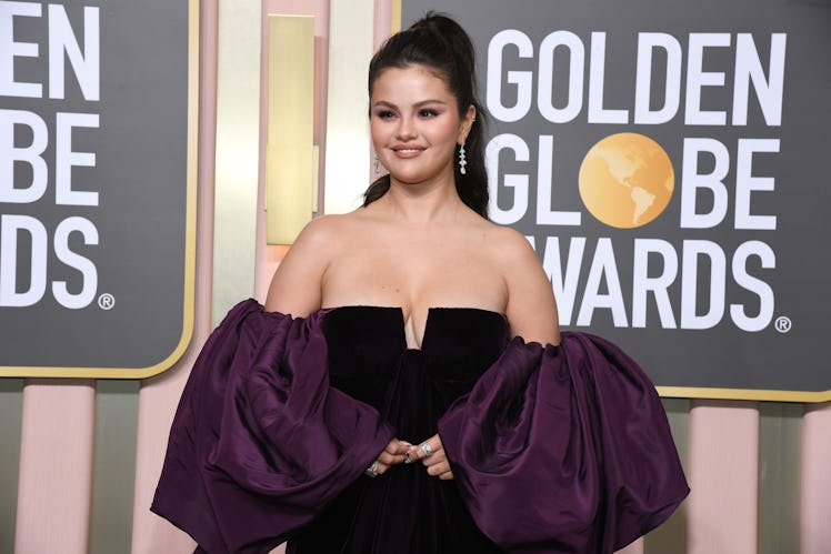 Selena Gomez attends the 80th Annual Golden Globe Awards at The Beverly Hilton on January 10, 2023 i...