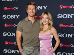 Glen Powell and Sydney Sweeney promote the upcoming film "Anyone But You" 