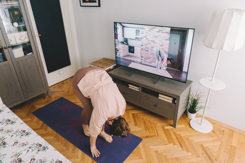 Forward fold brings attention to your crown.