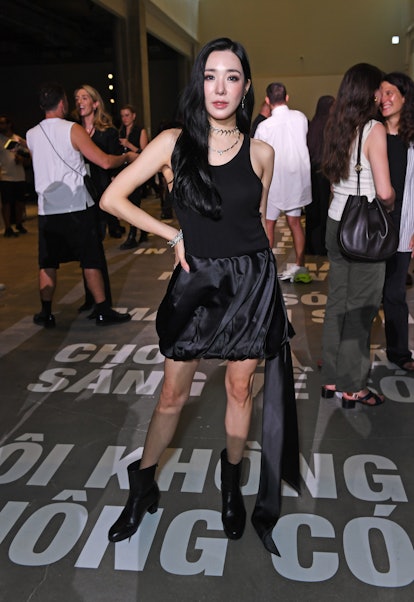 NEW YORK, NEW YORK - SEPTEMBER 08: Tiffany Young attends the Helmut Lang front row during New York F...