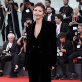 Maggie Gyllenhaal attends a red carpet ahead of the closing ceremony at the 80th Venice Internationa...