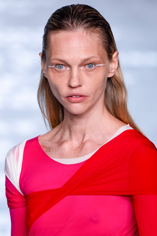 NEW YORK, USA - SEPTEMBER 08: A model walks the runway during the Helmut Lang Ready to Wear Spring/S...