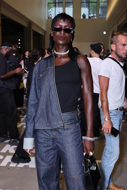 Jodie Turner-Smith choppy mullet at Helmut Lang NYFW 2024
