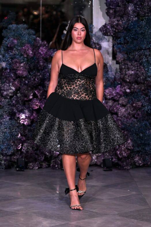 Lauren Chan walks the runway during TRESemme X Christian Siriano - Runway during New York Fashion We...
