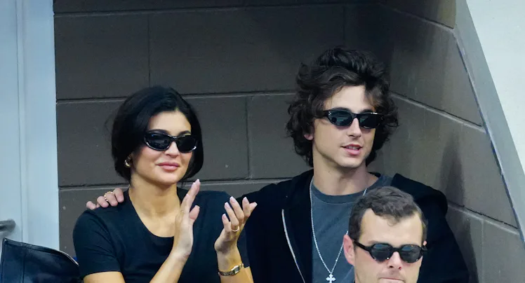 Kylie Jenner and Timothée Chalamet are seen at the Final game with Novak Djokovic vs. Daniil Medvede...