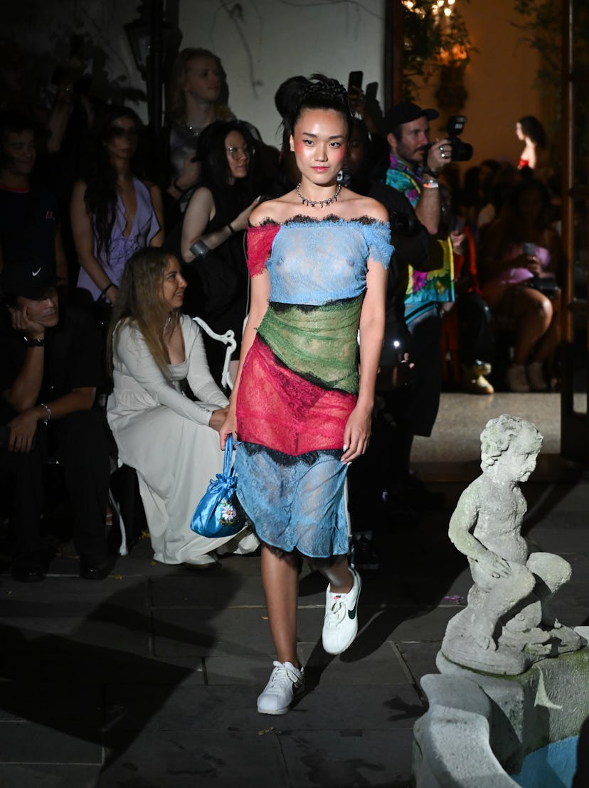 A model walks the runway at the Kim Shui fashion show during New York Fashion Week.