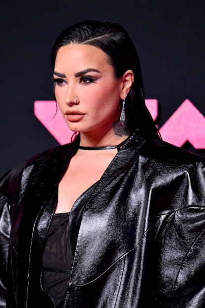 Demi Lovato arrives for the MTV Video Music Awards.