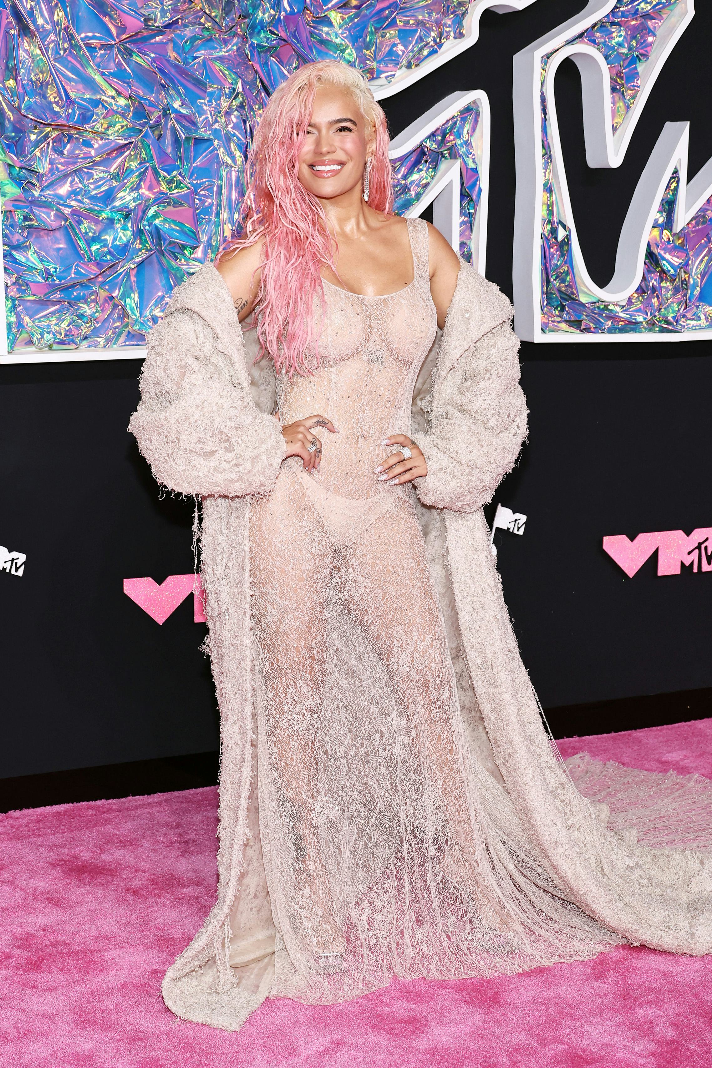Karol G attends the 2023 MTV Video Music Awards.