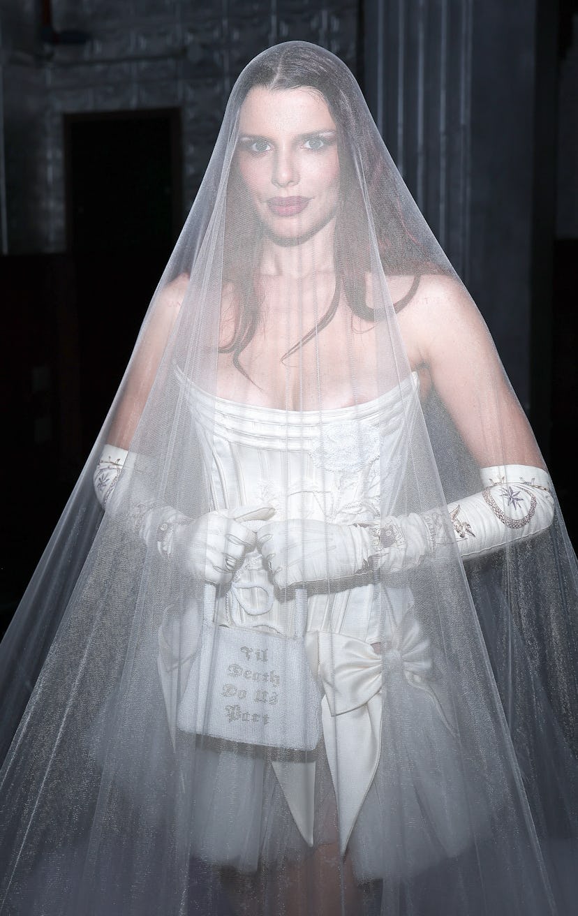 Julia Fox attends the Wiederhoeft fashion show during New York Fashion Week at La Mama Experimental ...