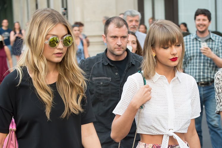 Gigi Hadid and Taylor Swift seen on the streets of Manhattan on May 29, 2015 in New York City. 