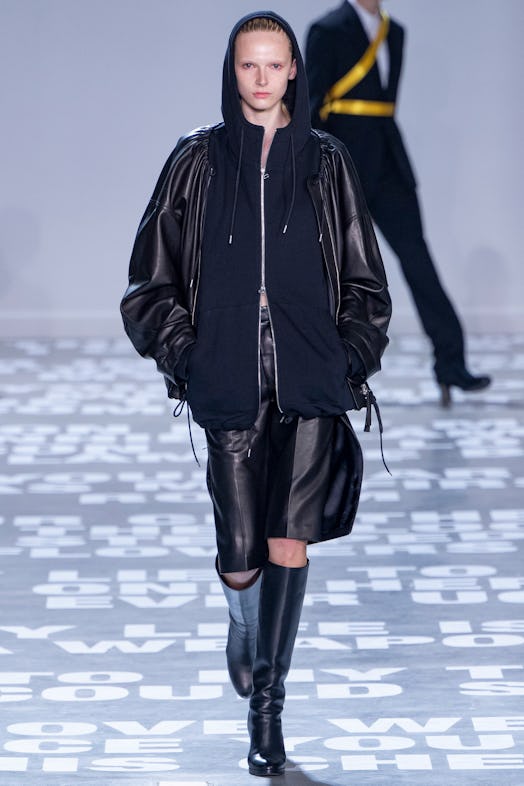 Alex Consani walks the runway during the Helmut Lang Ready to Wear Spring/Summer 2024 fashion show.