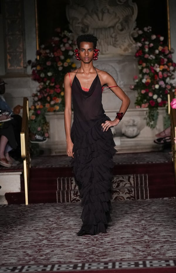 NEW YORK, NEW YORK - SEPTEMBER 09: A model walks the runway at the Palomo Spain show during New York…