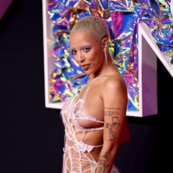 Doja Cat wore a see-through webbed dress to the 2023 MTV Video Music Awards.