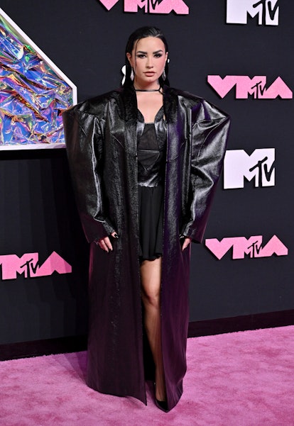NEWARK, NEW JERSEY - SEPTEMBER 12: Demi Lovato attends the 2023 MTV Video Music Awards at Prudential...